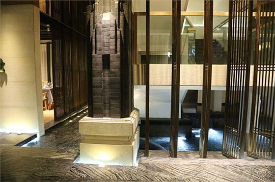 灰磚造型柱子鼎膳餐廳設計（山東濟南）